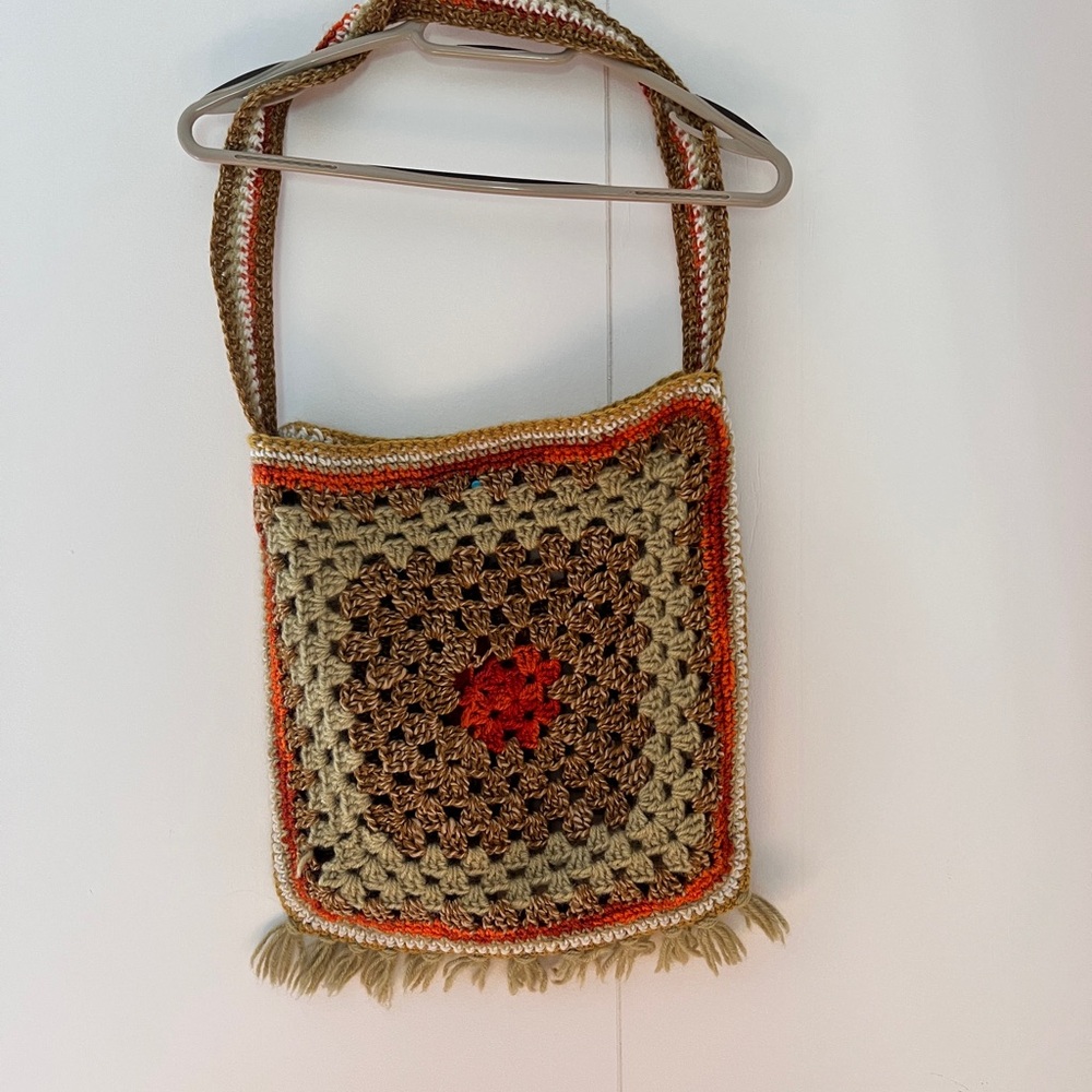 Vintage Boho Crochet Shoulder Bag